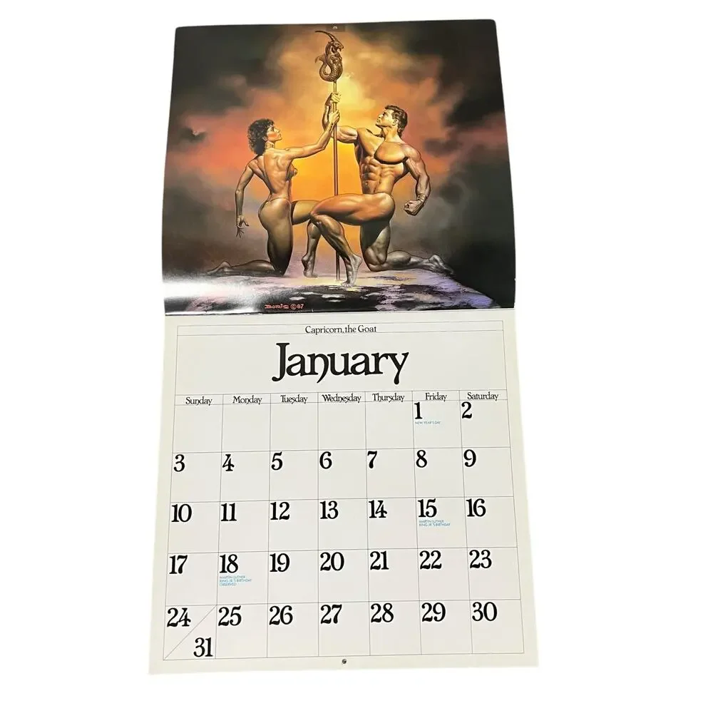 1988 Boris Vallejo Fantasy Zodiac Calendar same dates again in leap year 2044